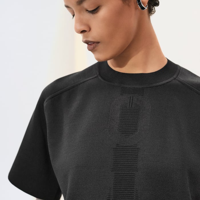 Noir "Coaching" Short-sleeve Sweater