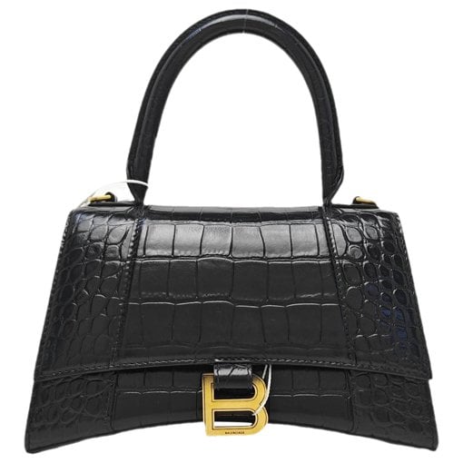 Hourglass leather handbag