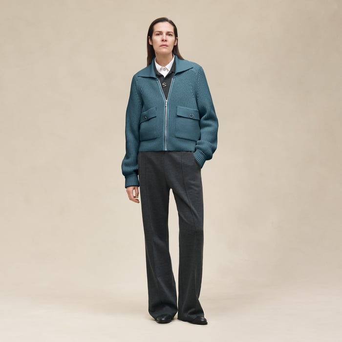 Bleu Canal Long-sleeve Jacket