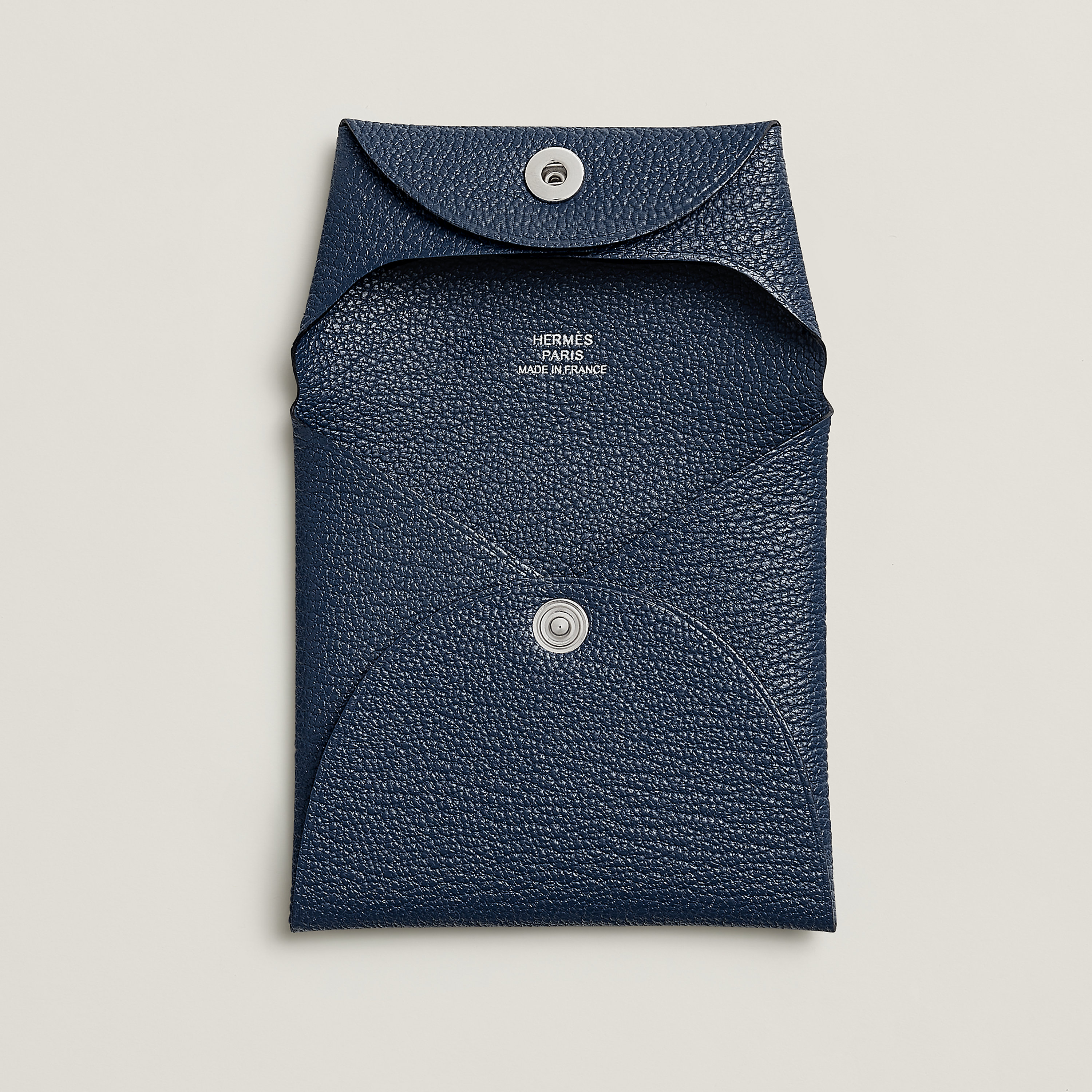 Hermès Bastia change purse goatskin Navy