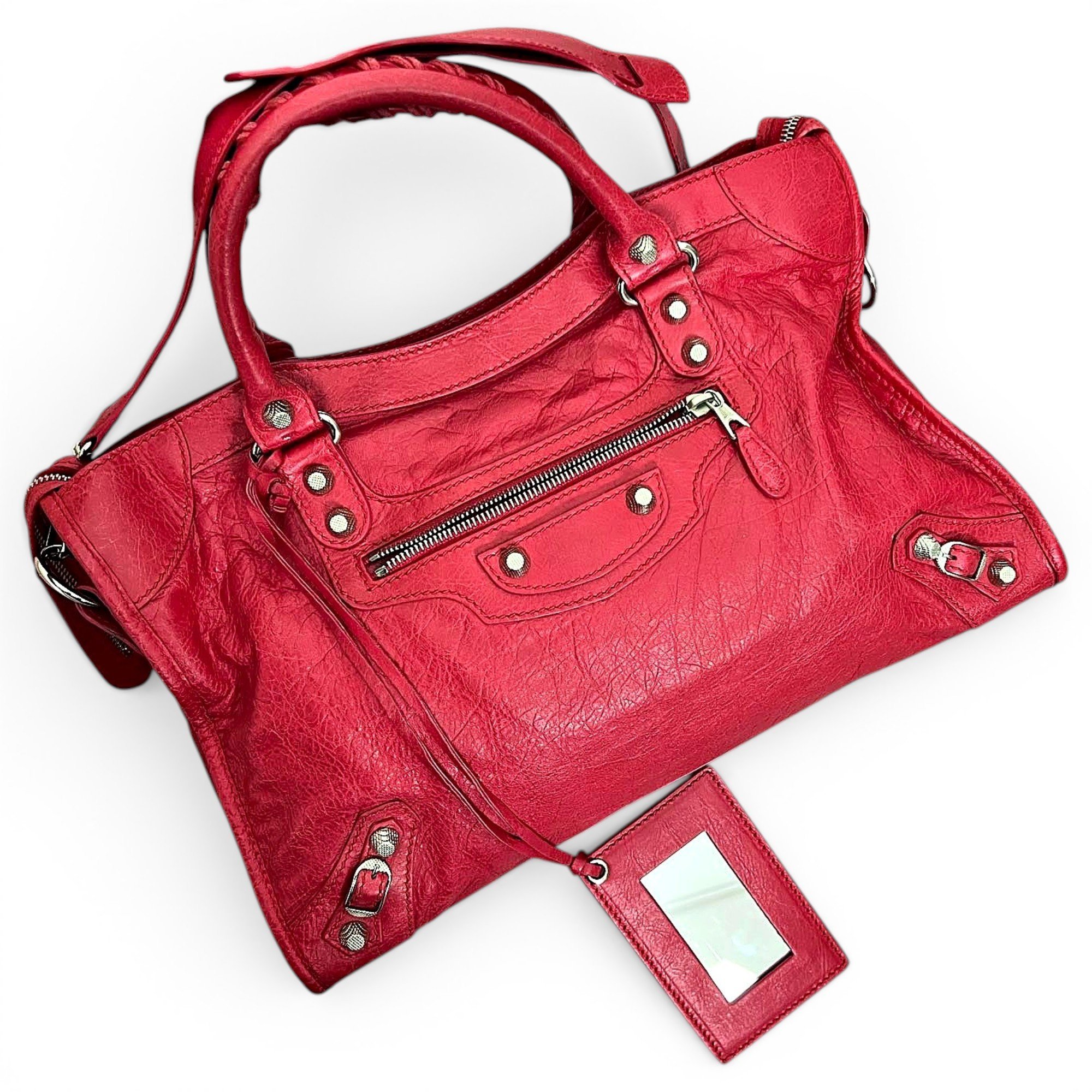City leather handbag