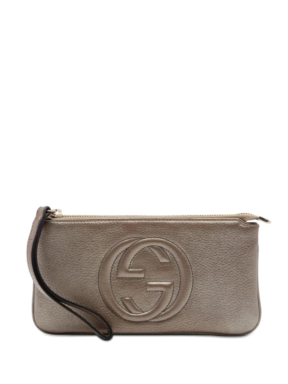 2000-2015 Metallic Calfskin Soho Wristlet Pouch clutch bag