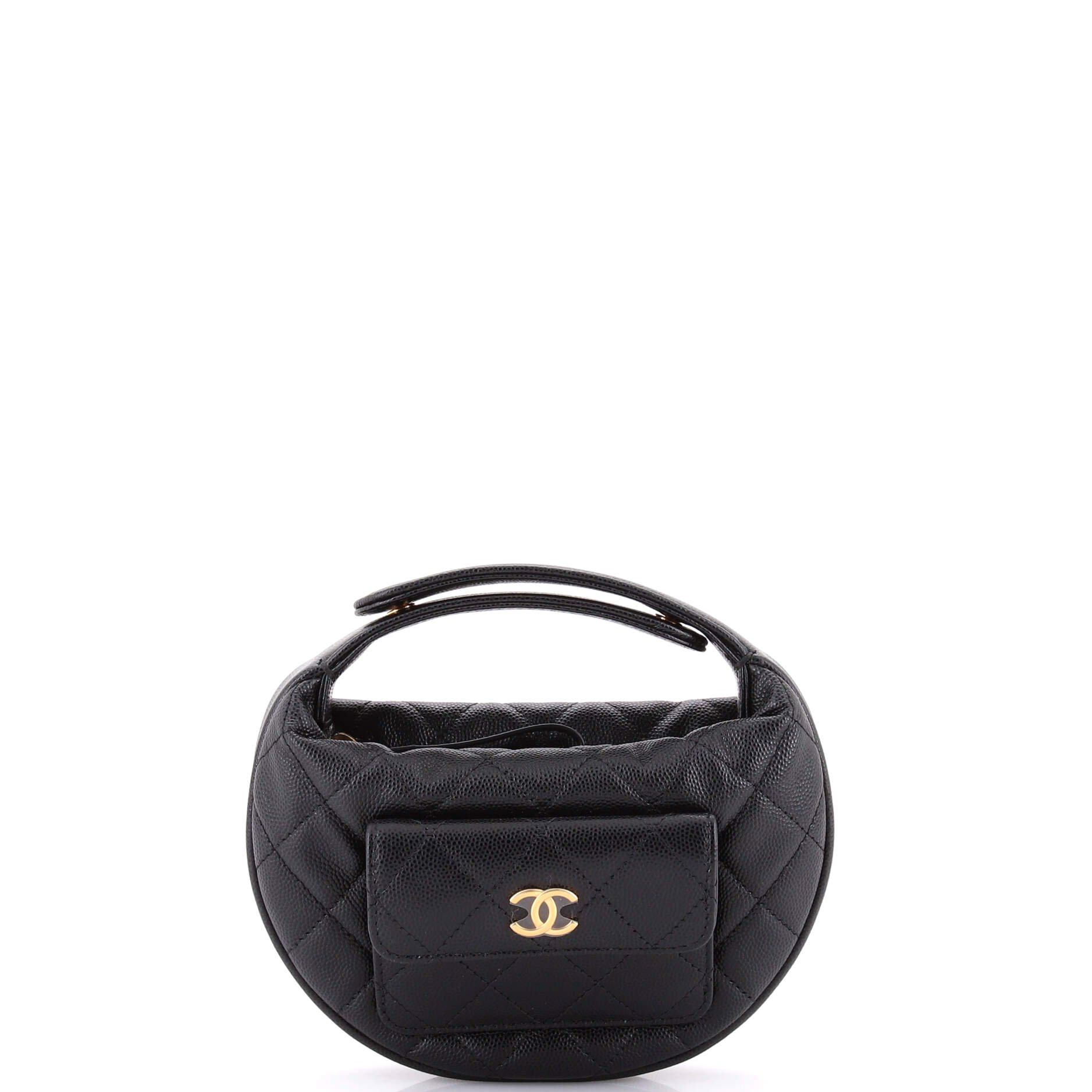 Polly Pocket Pouch Hobo Quilted Caviar Mini