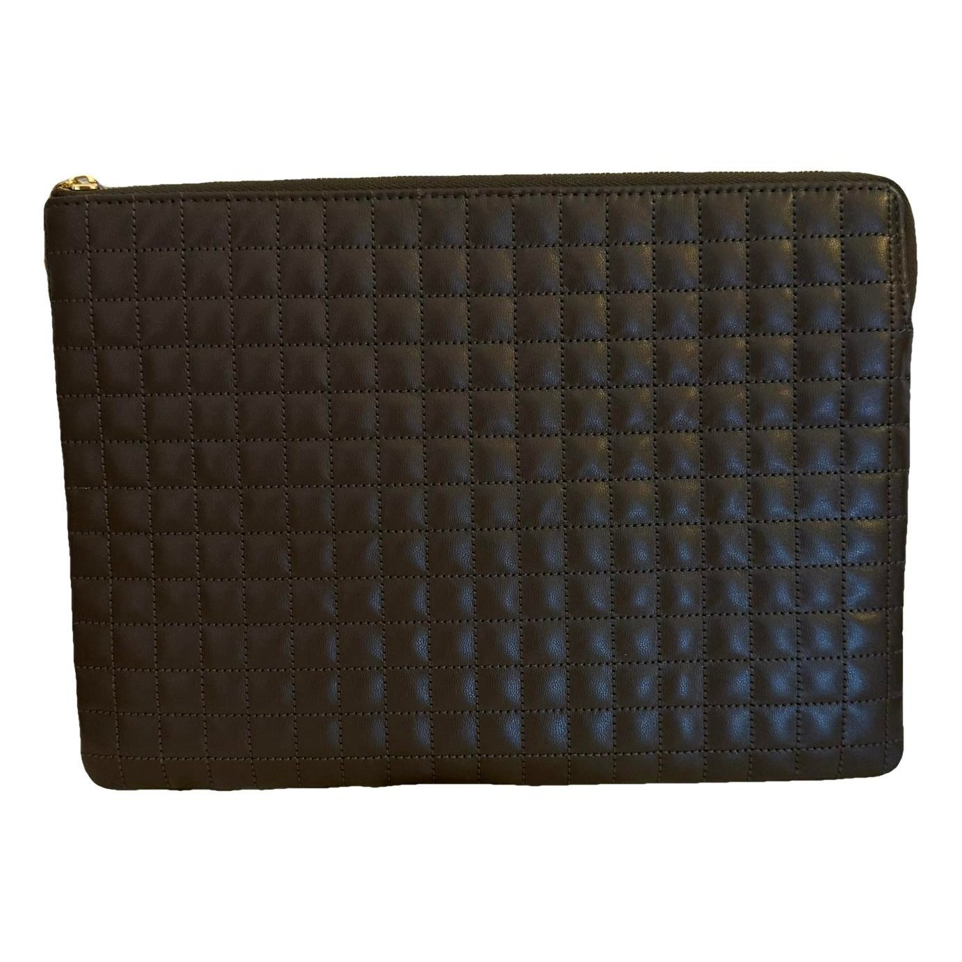 Leather clutch bag