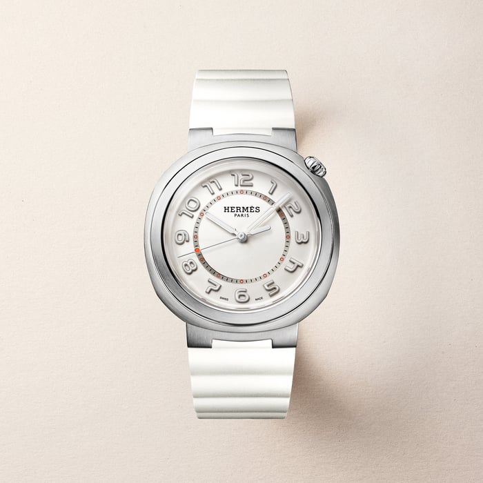 Blanc Pulseira Para Relógio Hermès Cut Modelo Grande De 36 MM, Volta Única