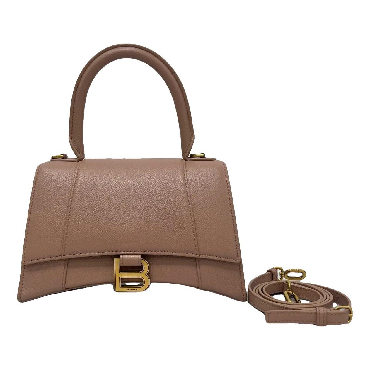 Hourglass leather handbag