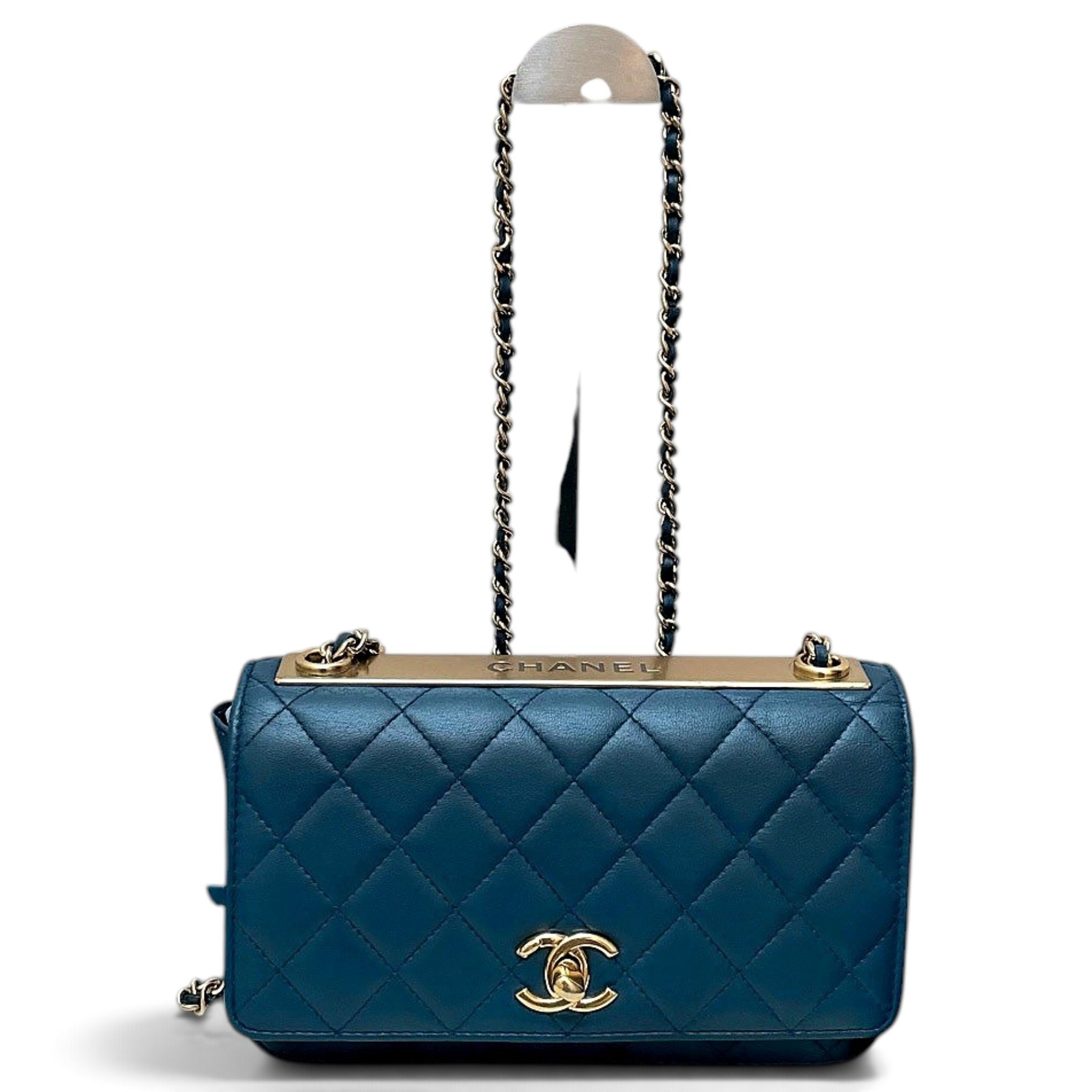 Trendy CC leather handbag