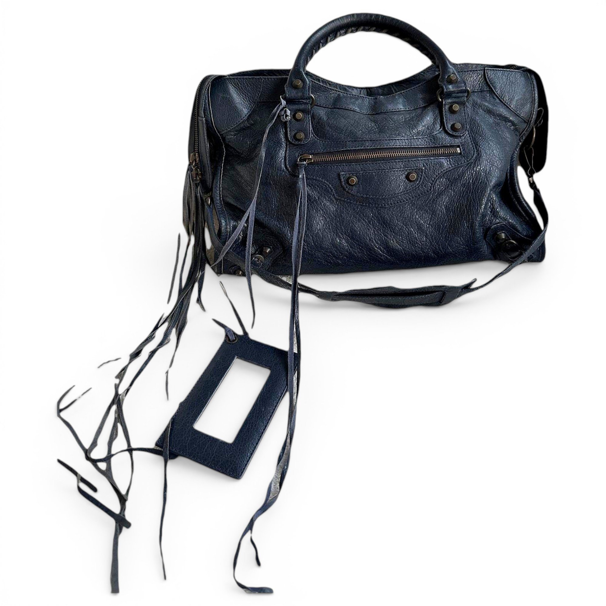 City leather handbag