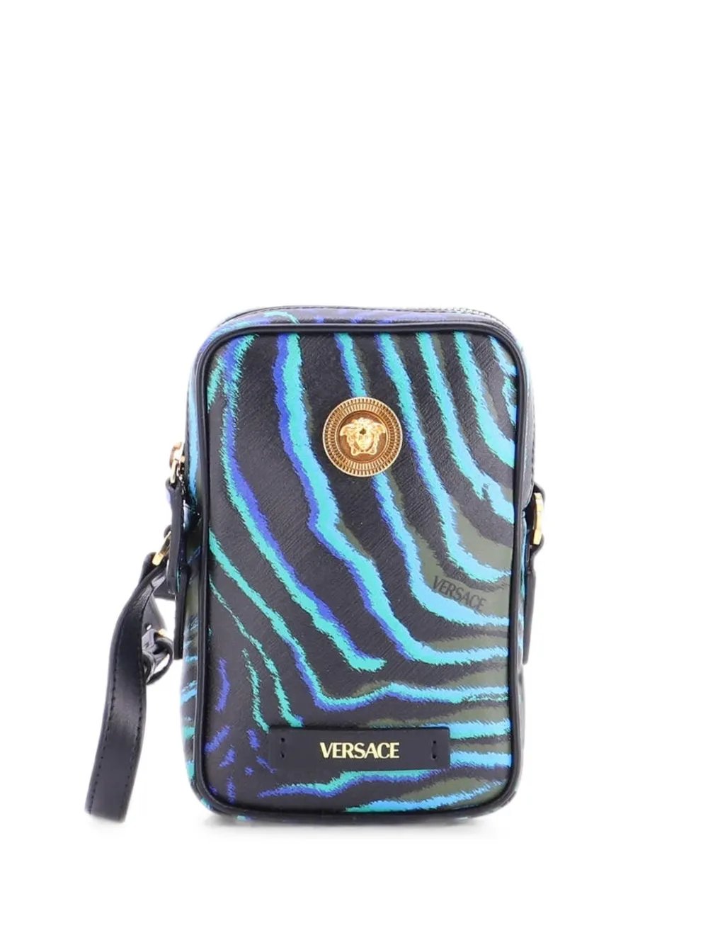 Versace Medusa Biggie Pouch Printed Leather Micro crossbody bag