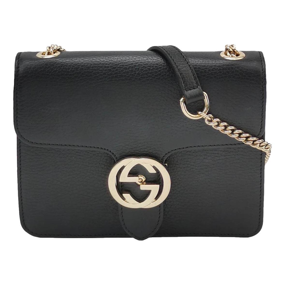 Interlocking leather handbag