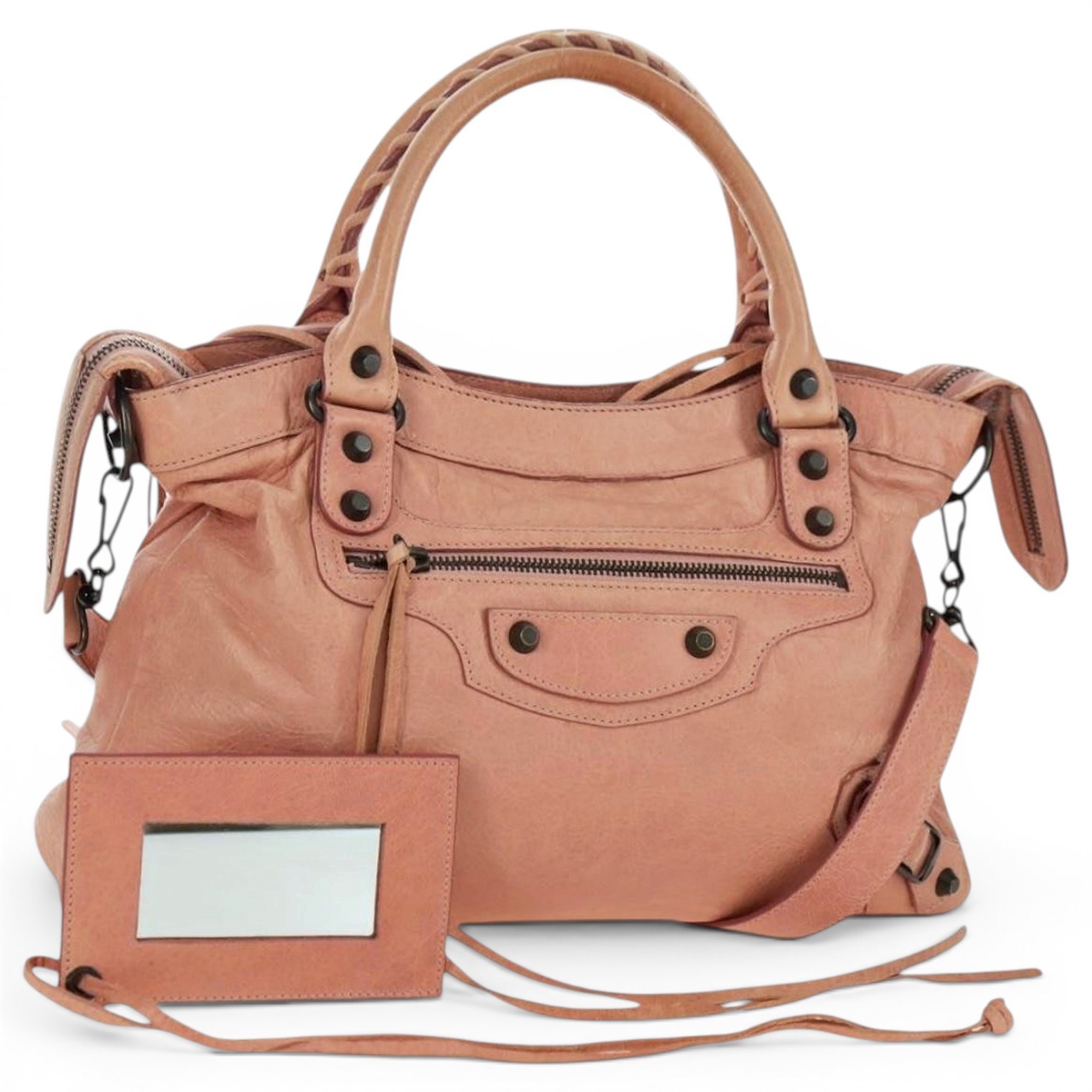 Town leather handbag