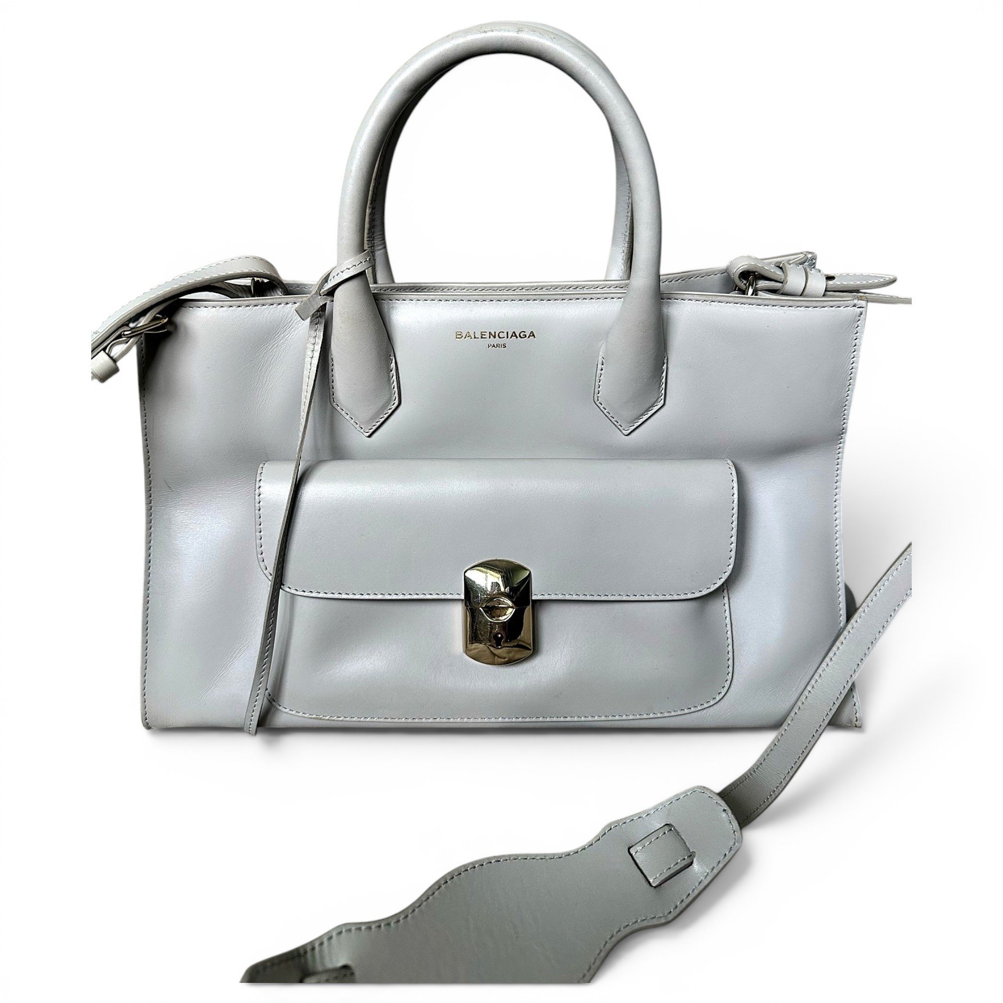 Balenciaga Padlock leather satchel
