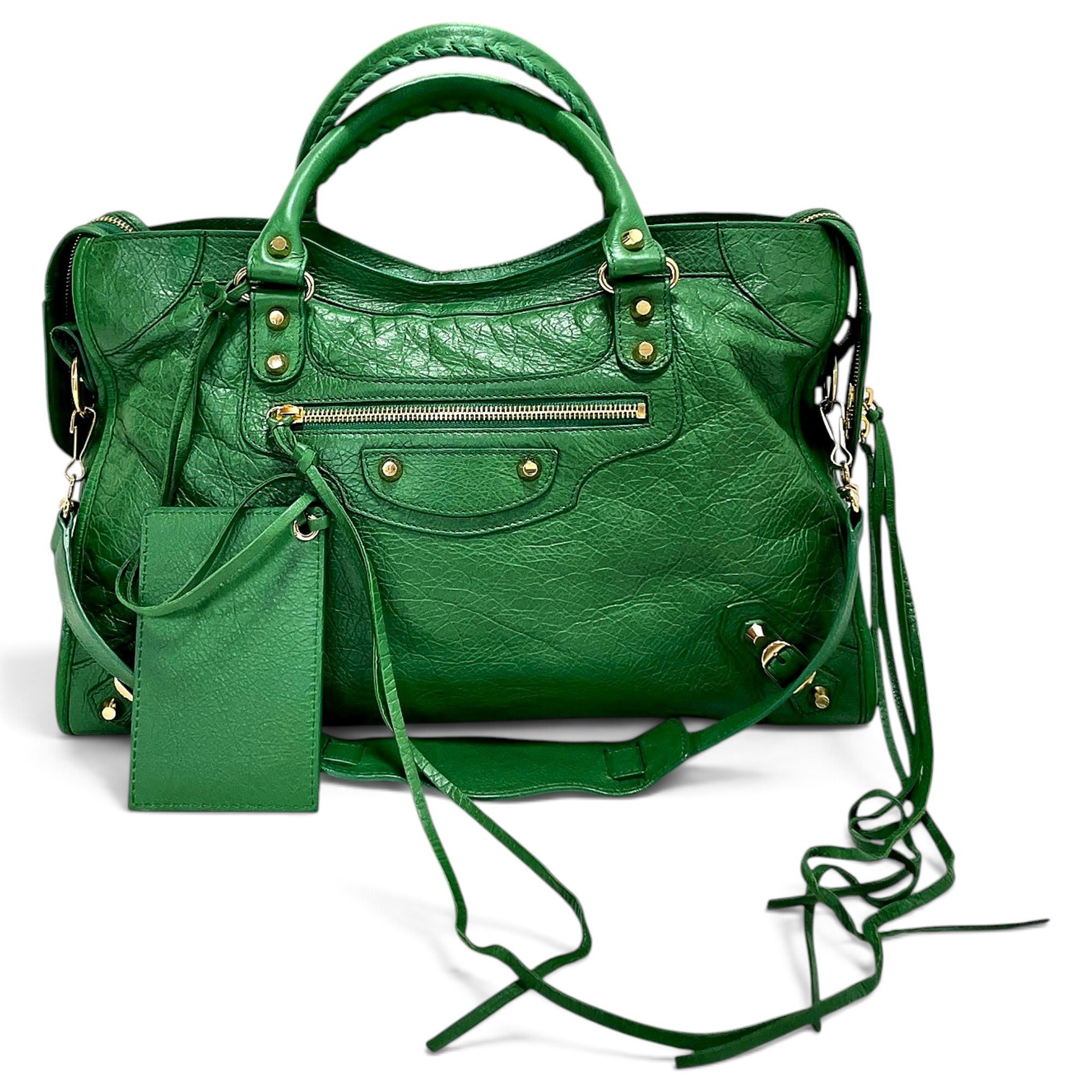 City leather handbag