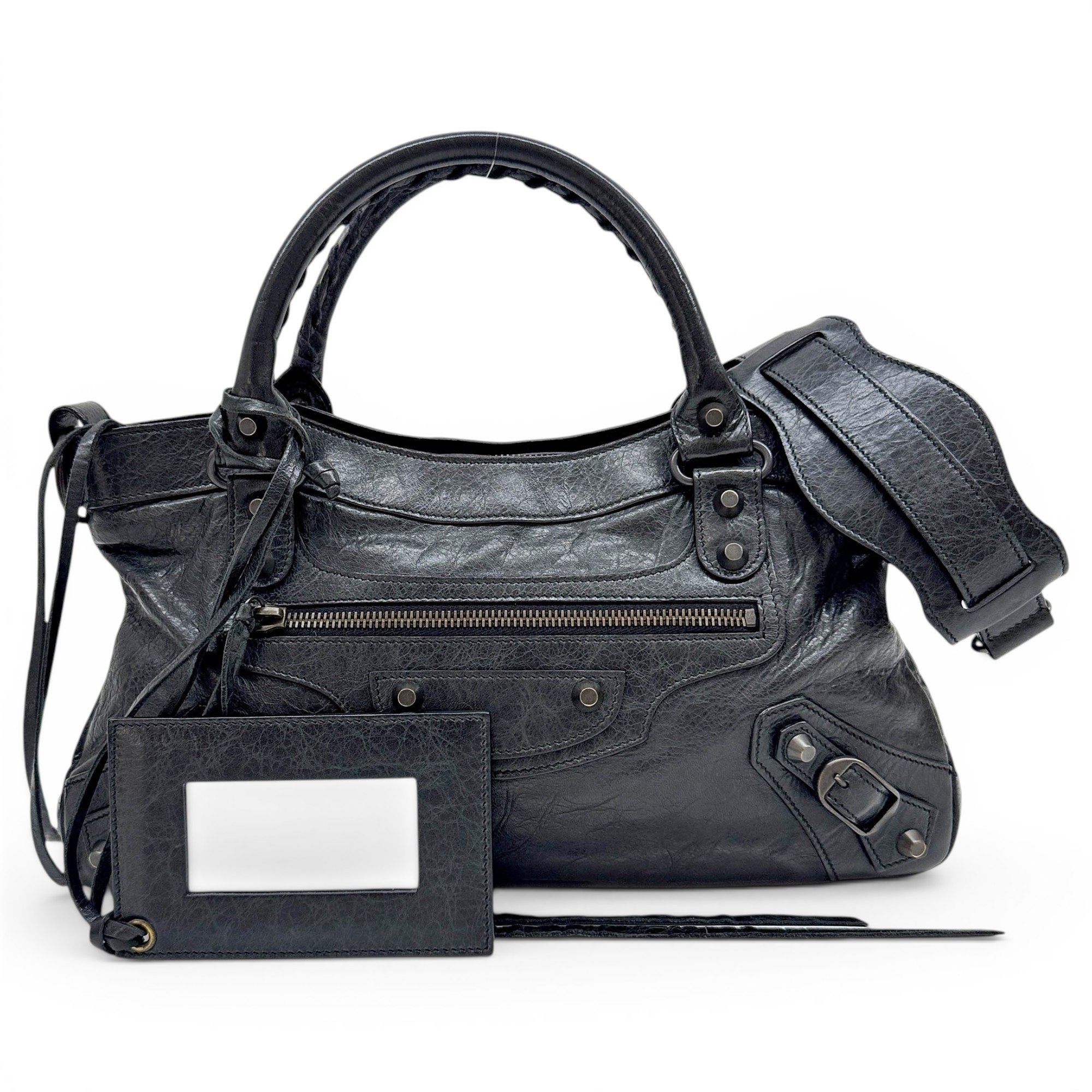 First leather handbag