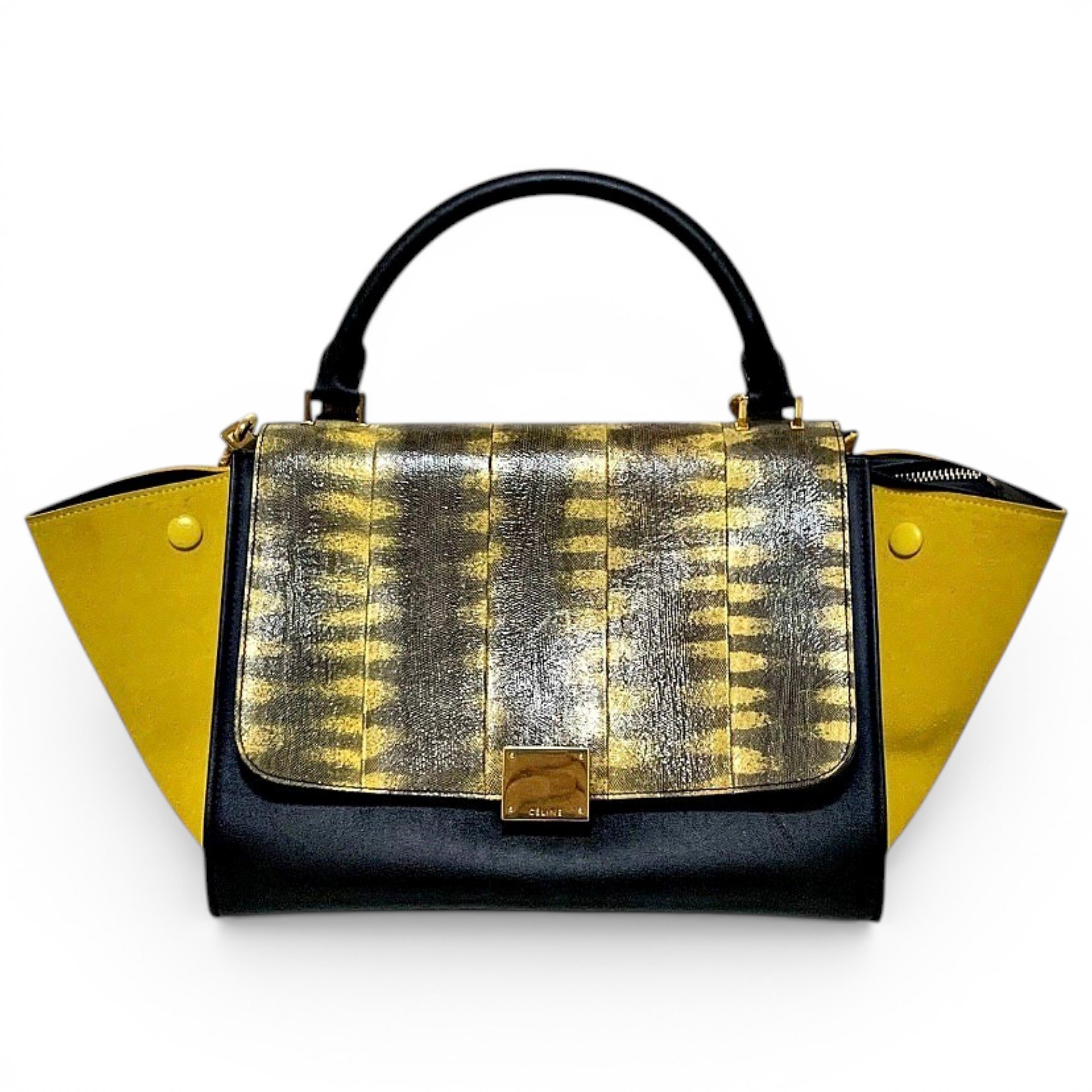 Trapèze leather handbag