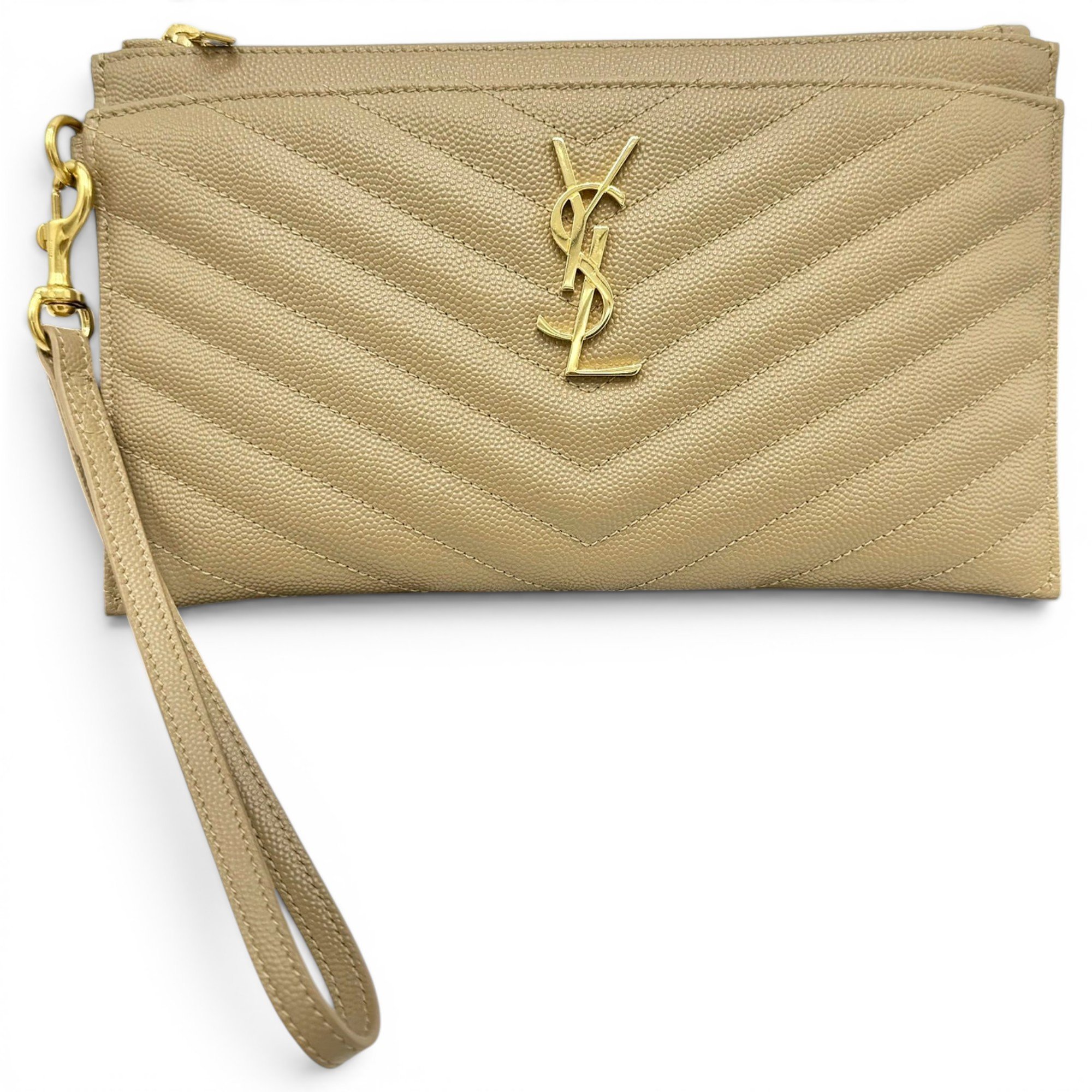 Leather clutch bag