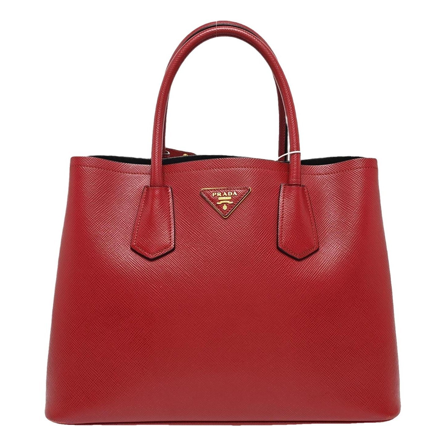 Double leather handbag