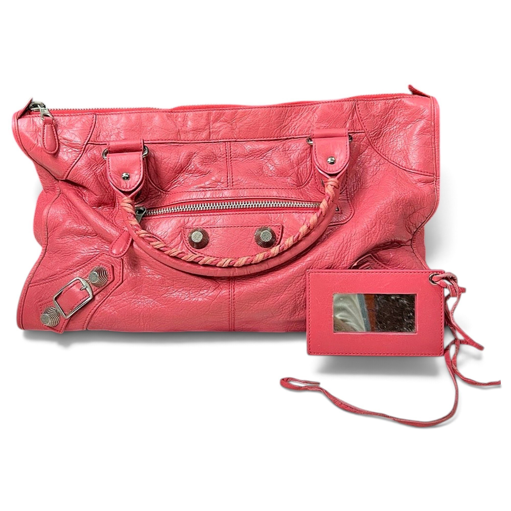City leather handbag