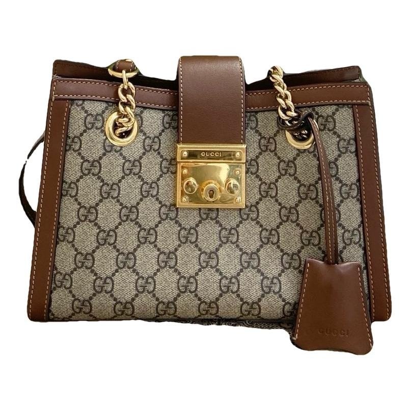 Padlock leather handbag