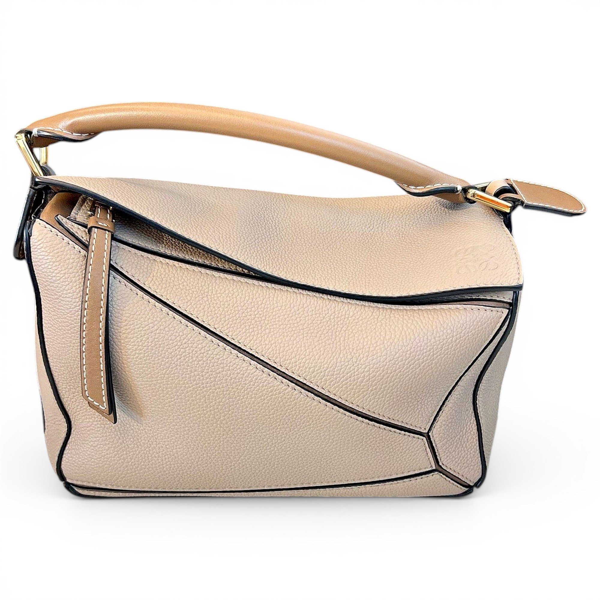 Puzzle leather handbag