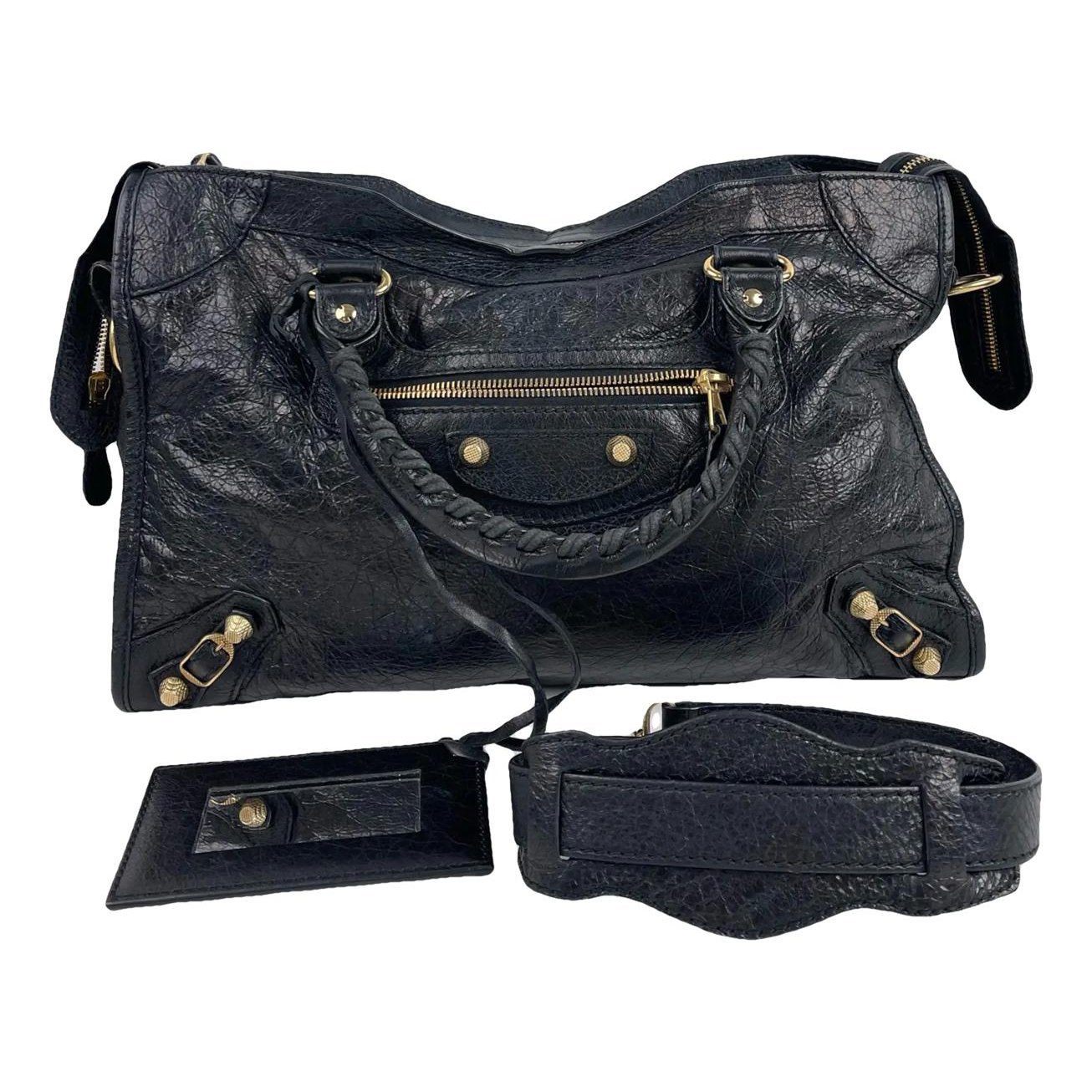 City leather handbag