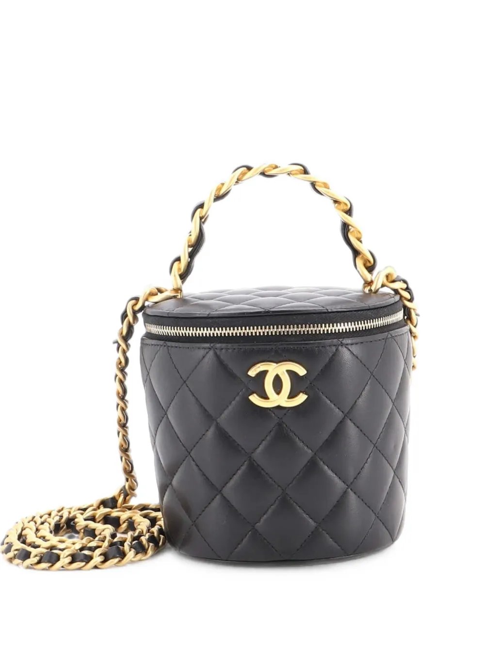 Afternoon Tea Vanity Bucket Bag Quilted Lambskin Mini satchel
