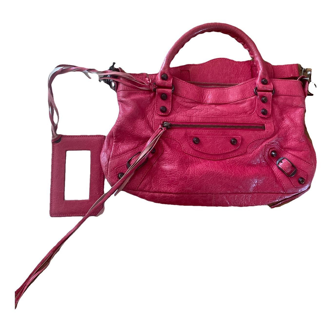 City leather handbag