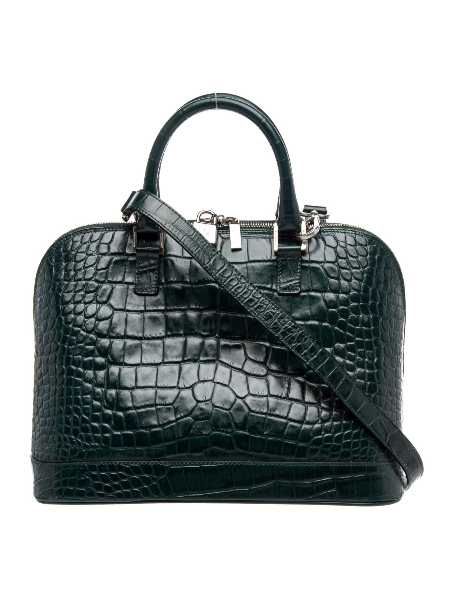Embossed Leather Top Handle Bag