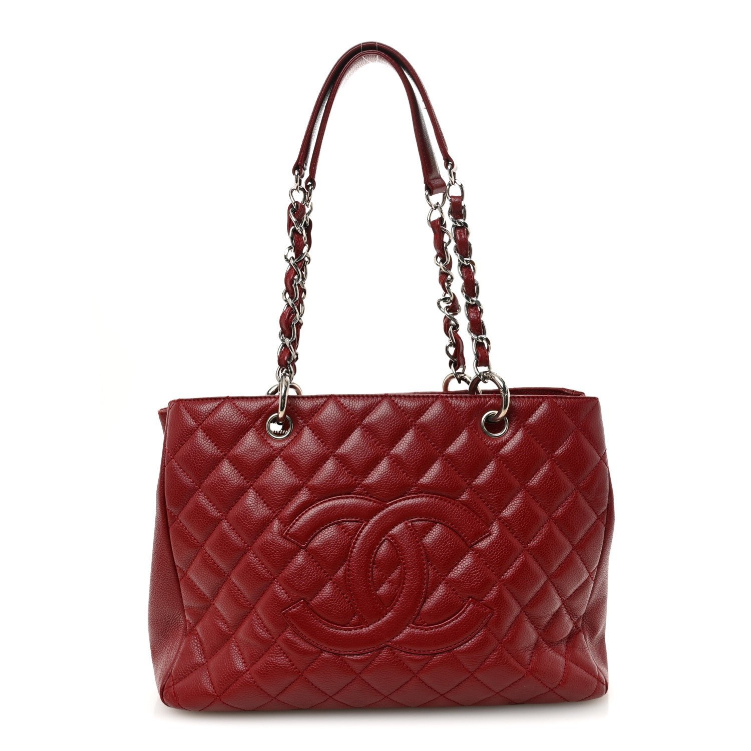 Chanel Caviar Quilted Grand Shopping Tote GST Red