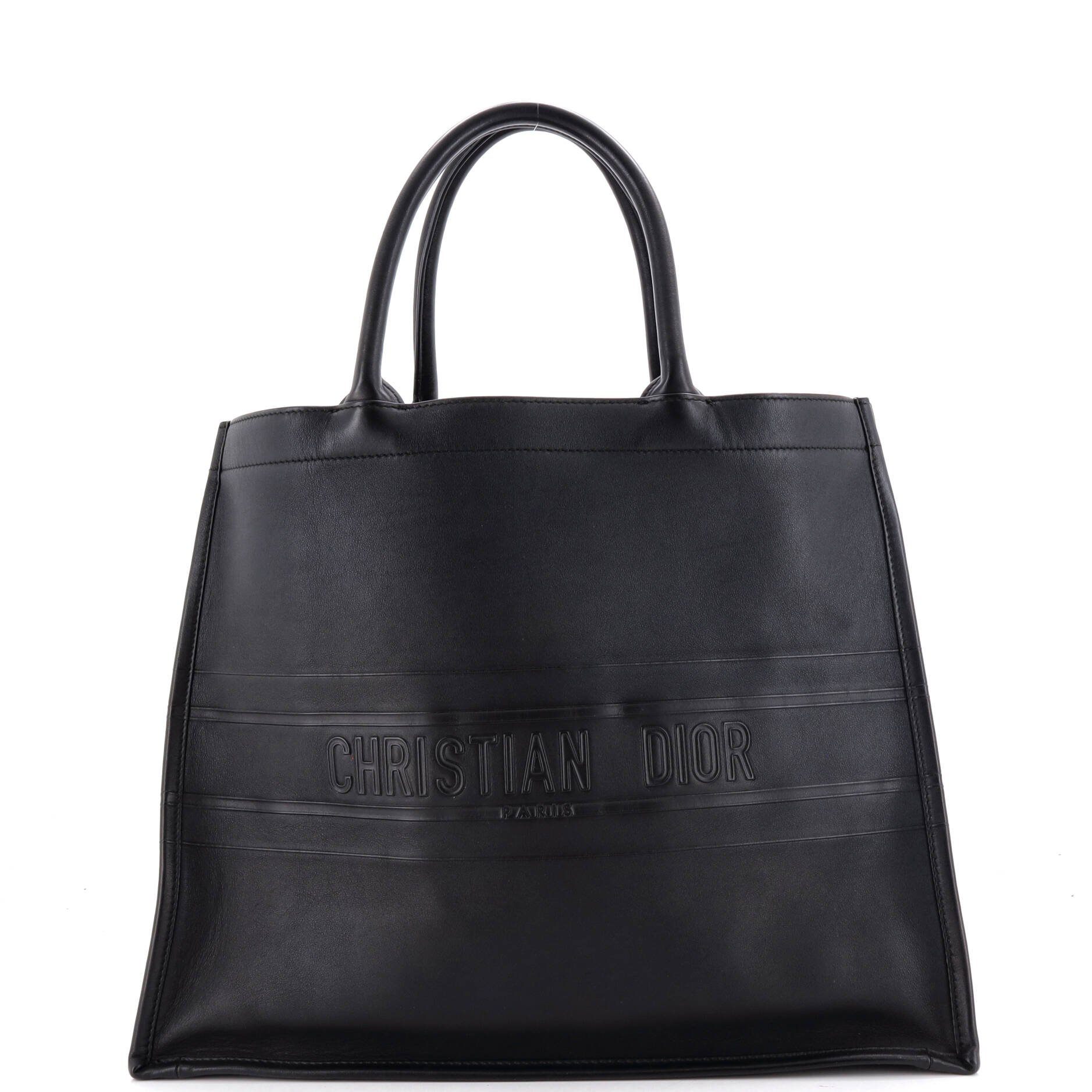 Book Tote Embossed Leather Large