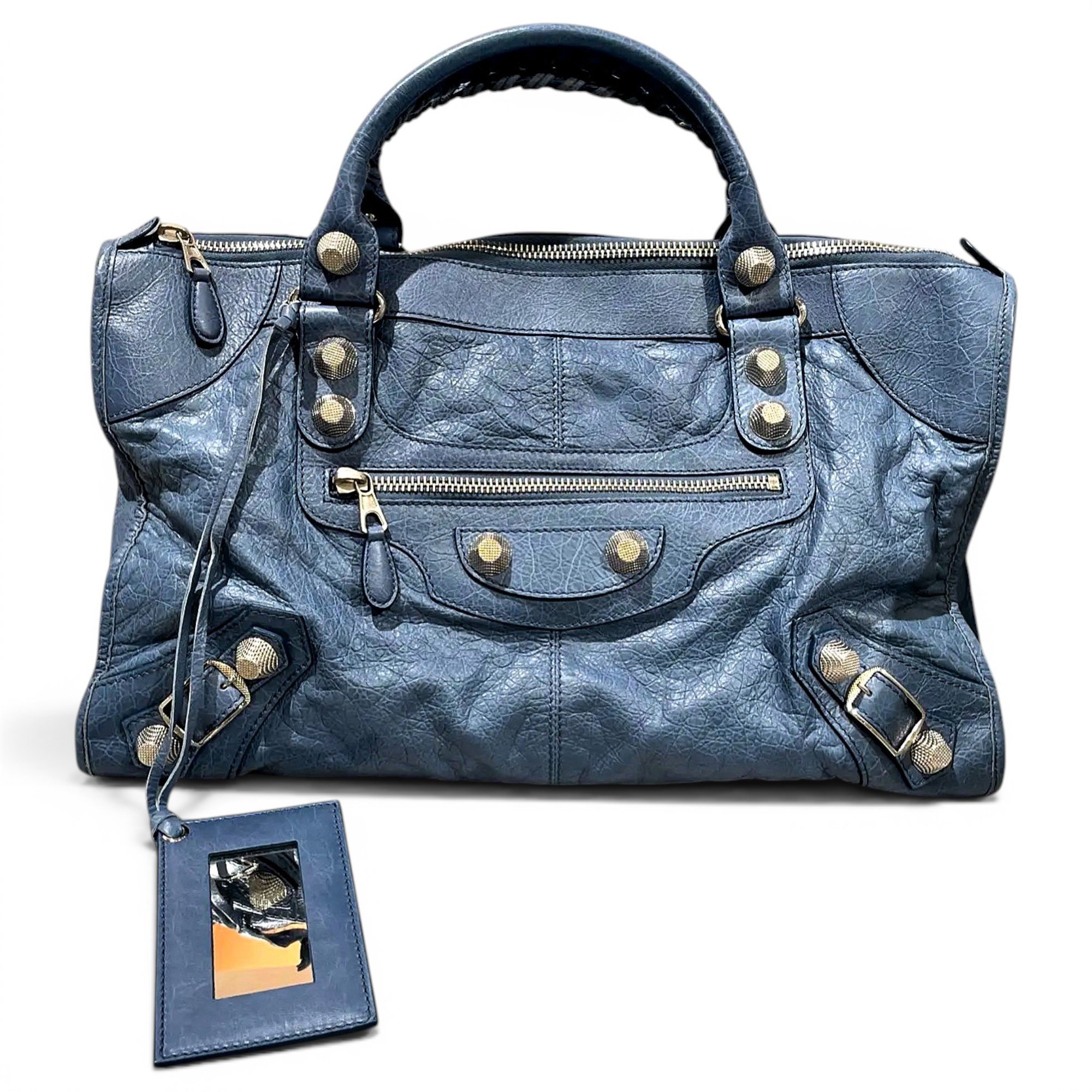Classic Metalic leather handbag