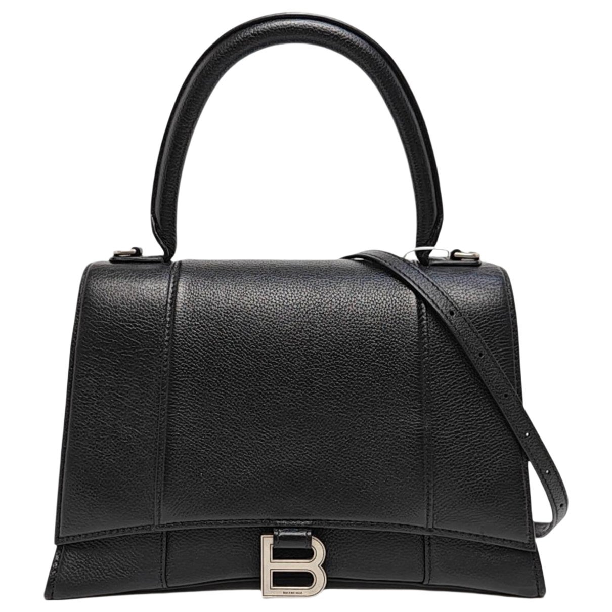 Hourglass leather handbag