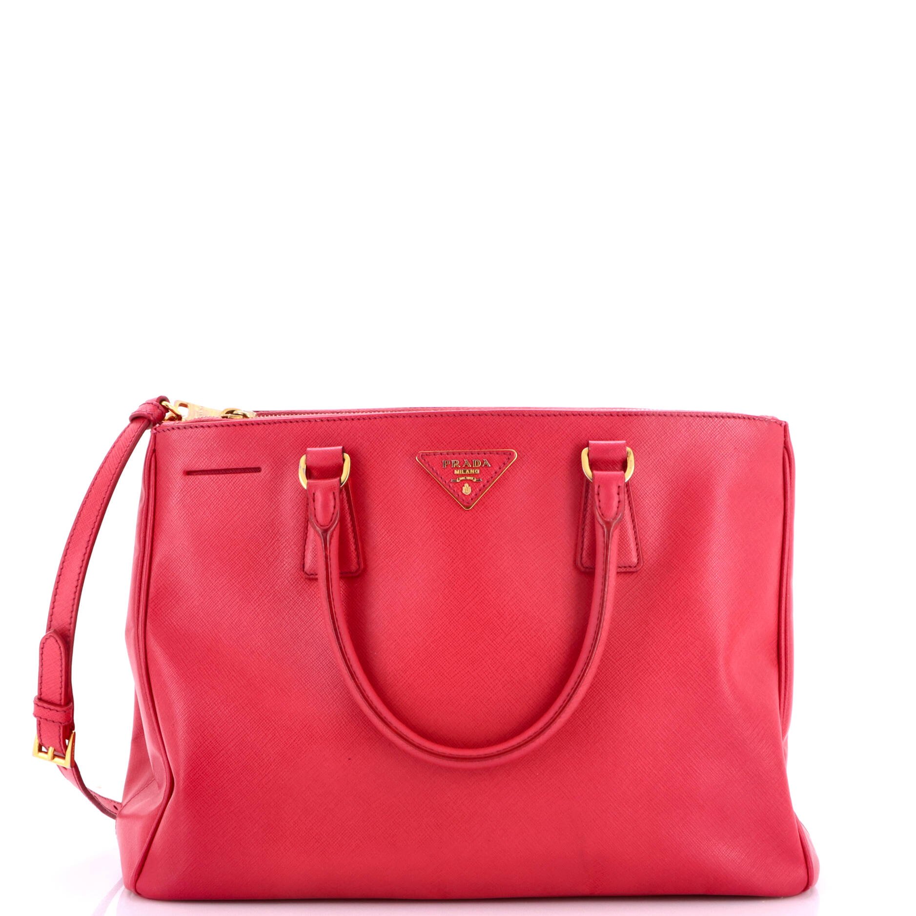 Double Zip Lux Tote Saffiano Leather Medium