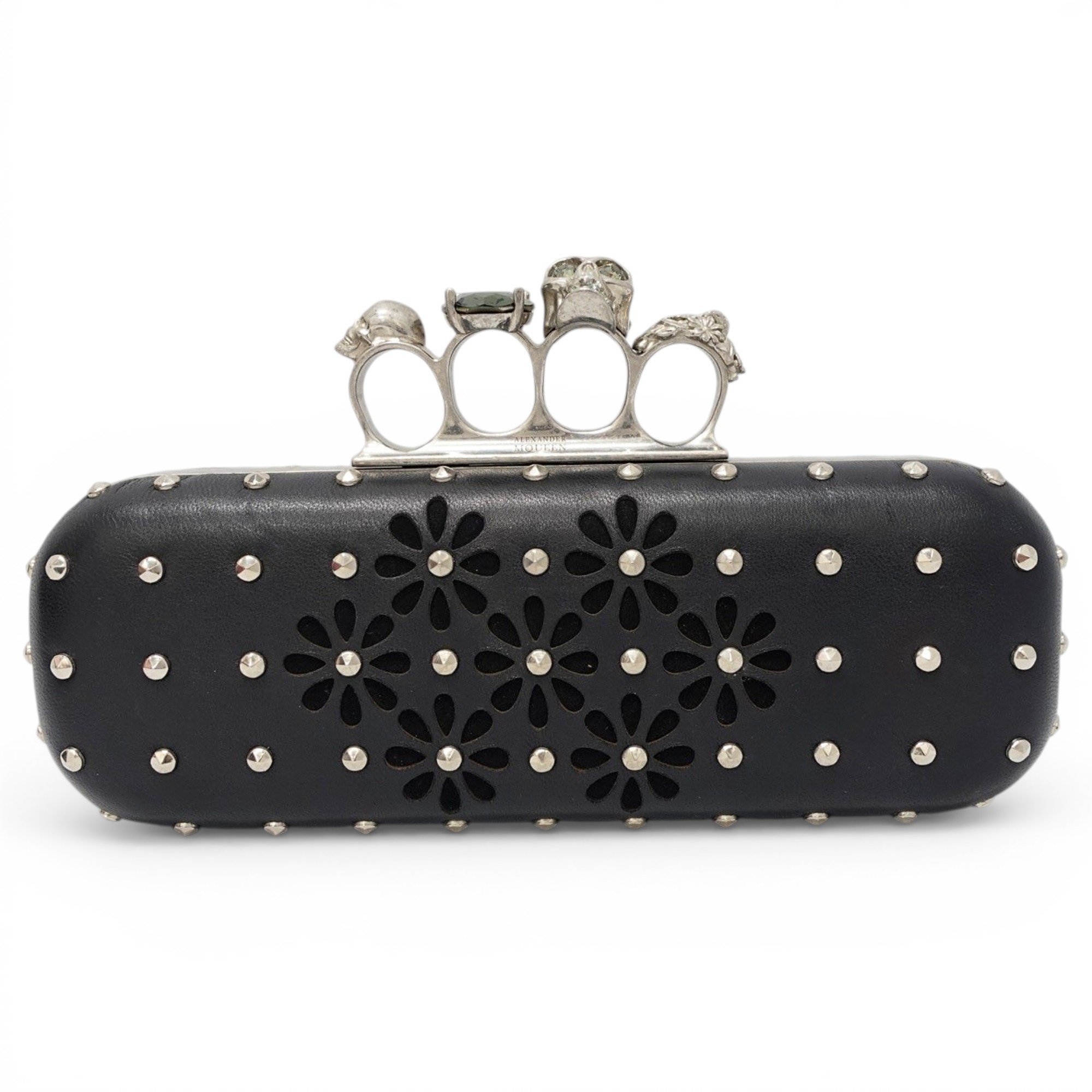 Knuckle leather clutch bag