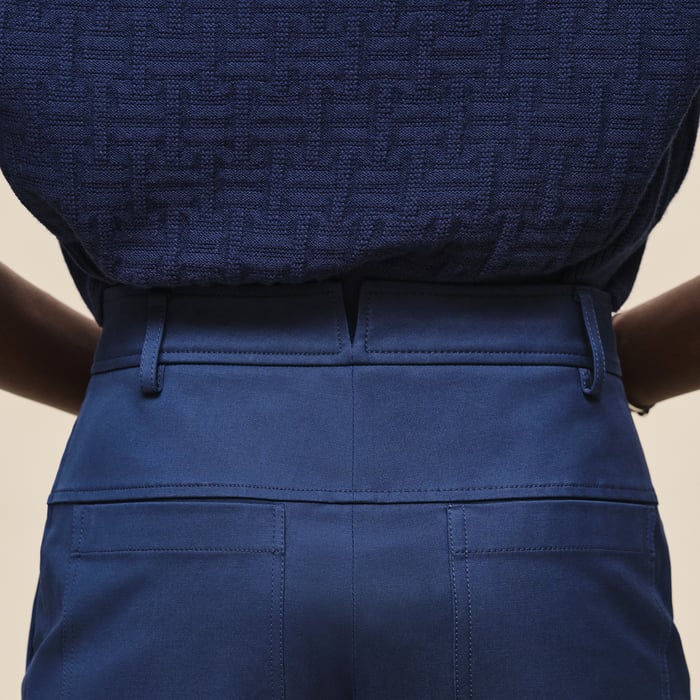 Bleu Outremer Double Cotton Twill Shorts