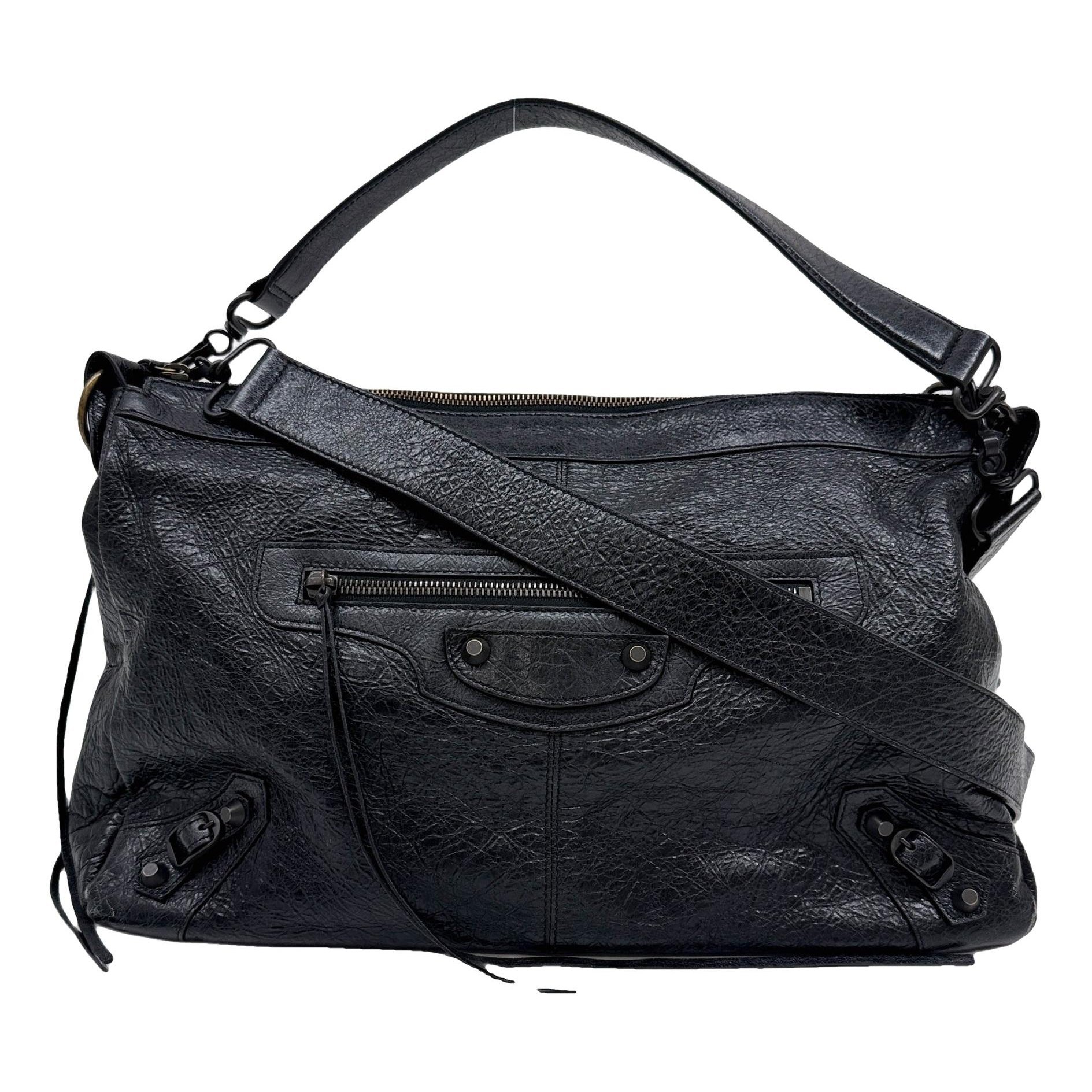 City leather handbag