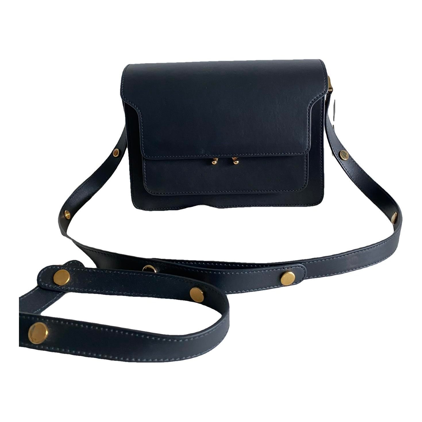 Trunk leather crossbody bag