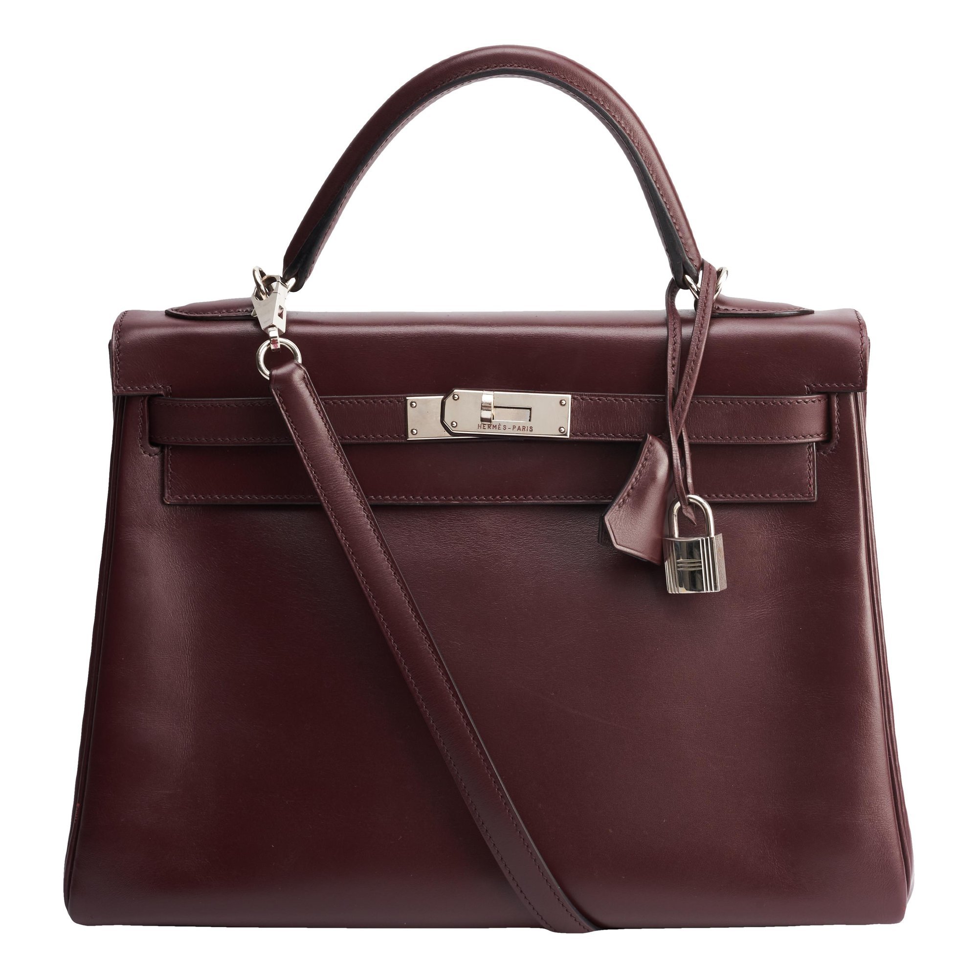 Hermes Kelly 32 Handbag Rouge H Box Calf Leather 2011