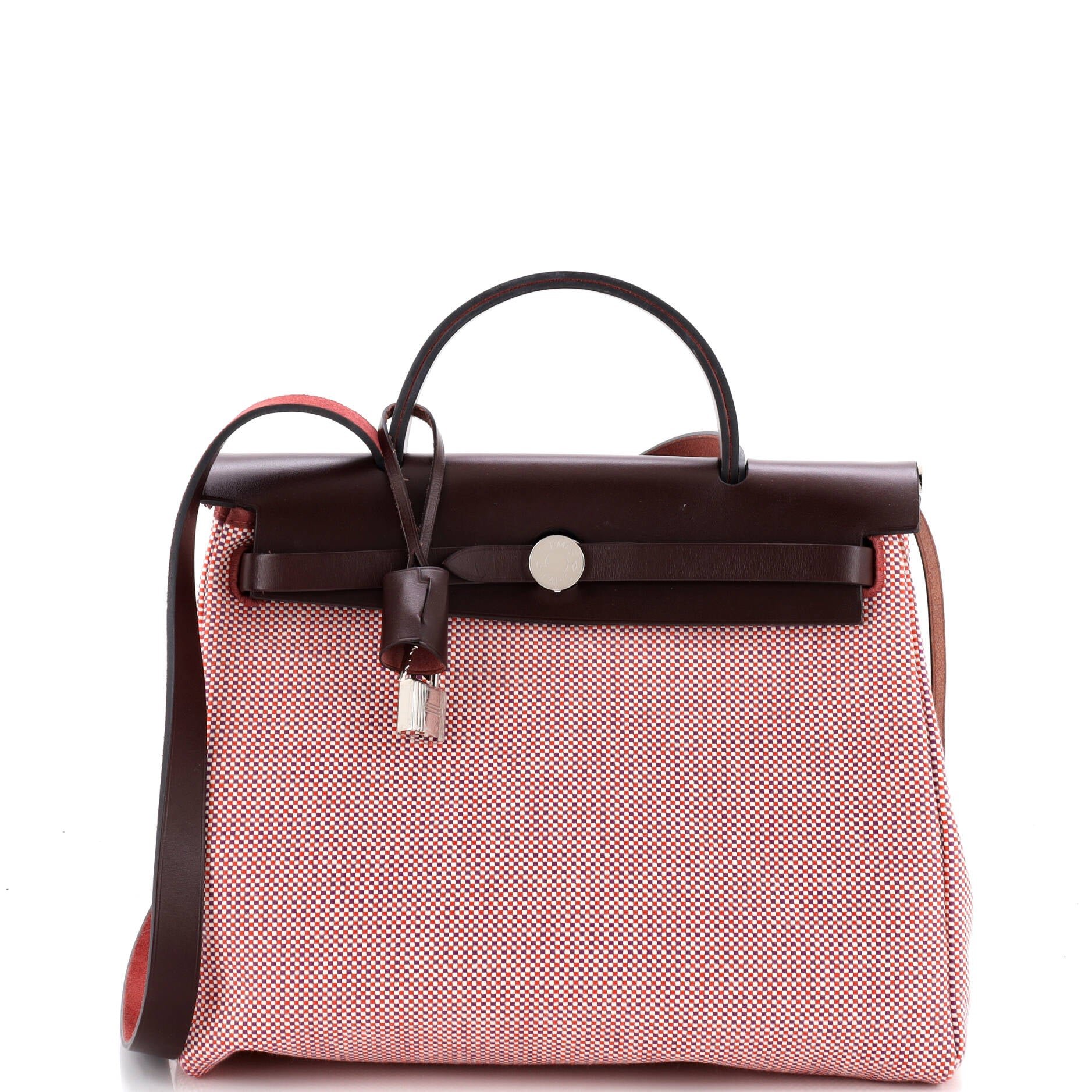Hermes Herbag Zip Criss Viking Toile and Leather 31