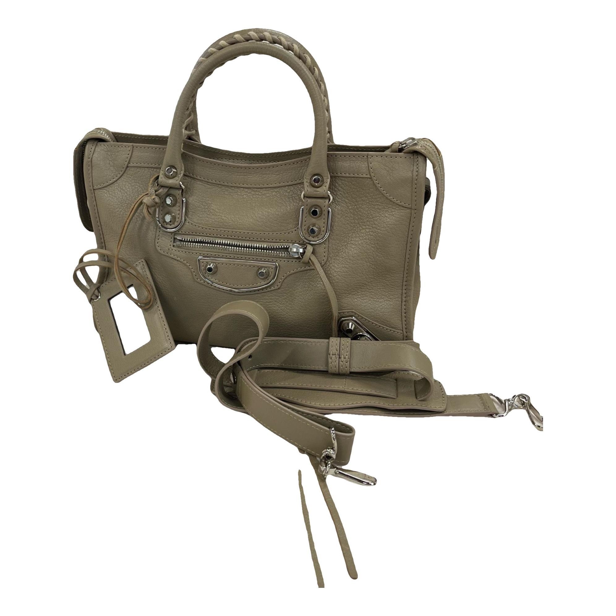 City leather handbag