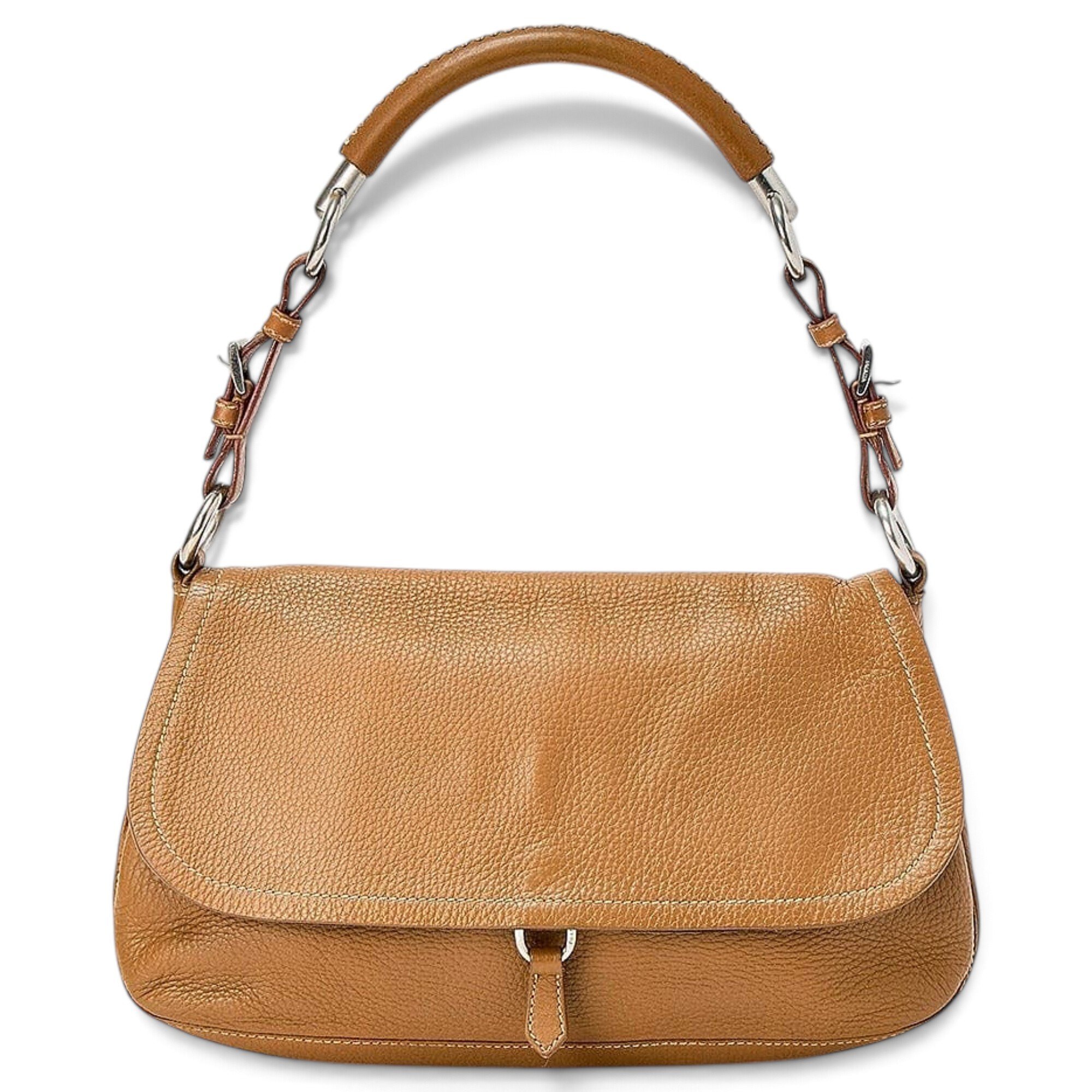Triangle leather handbag