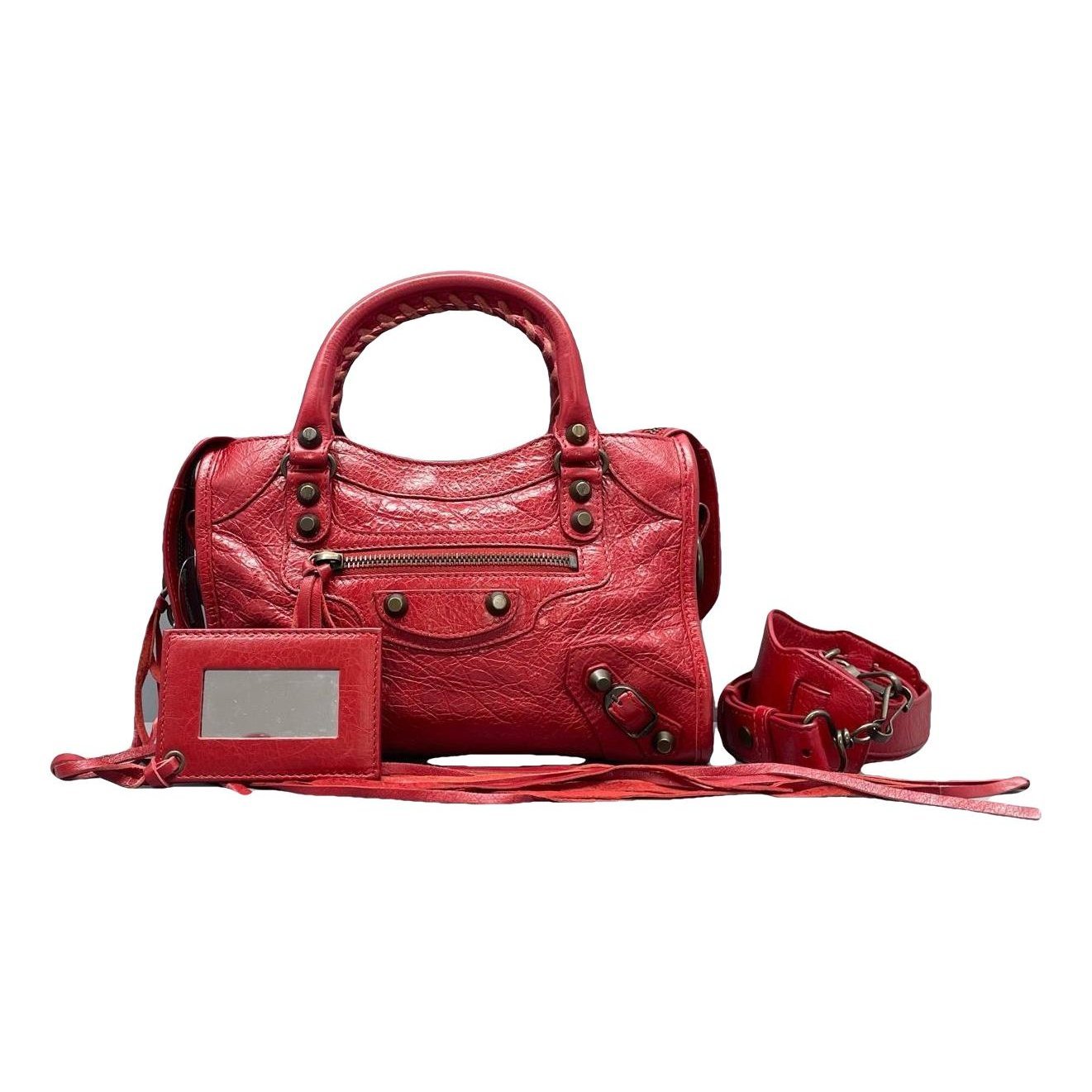 City leather handbag