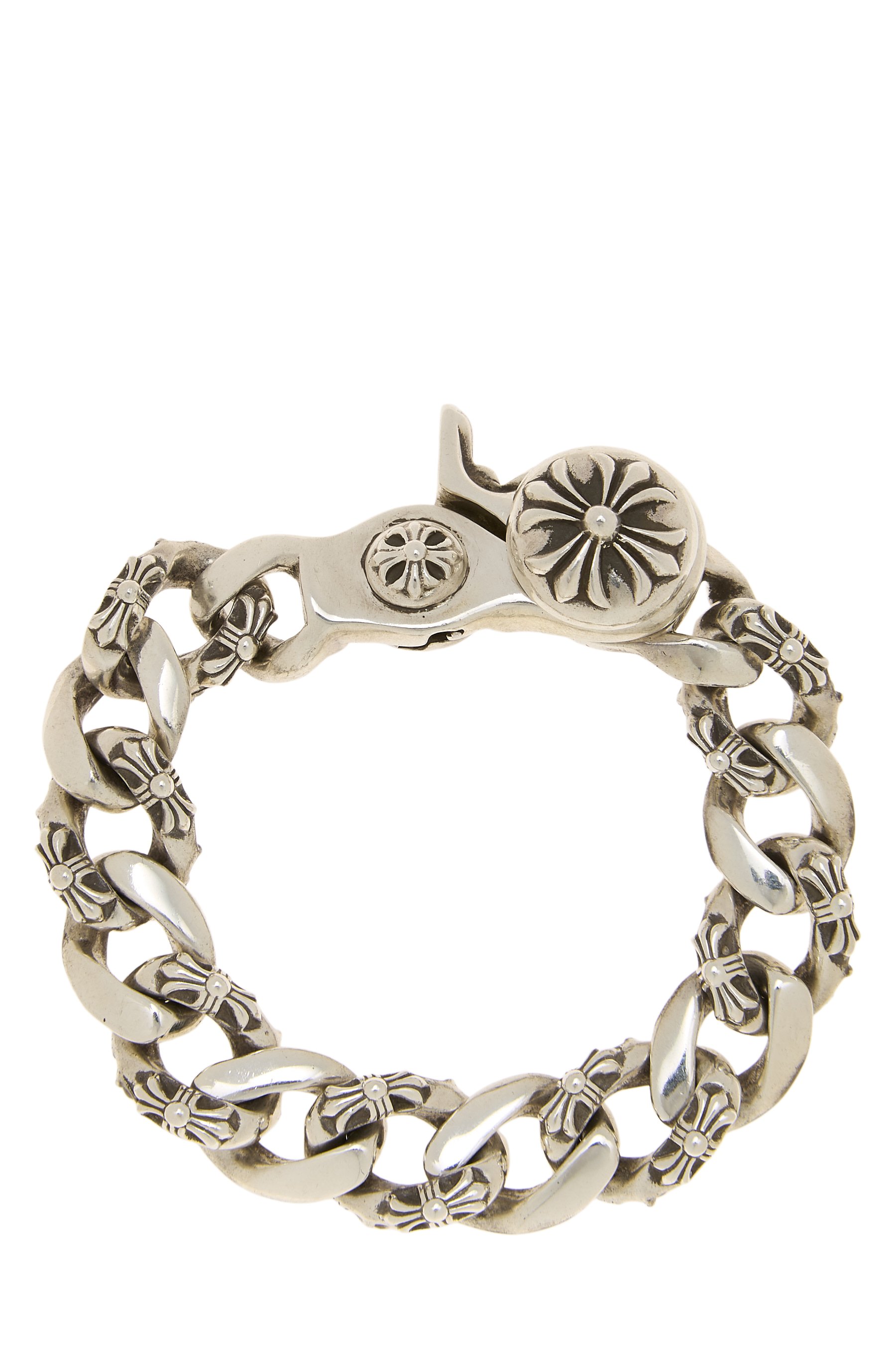 Chrome Hearts Sterling Silver Fancy Link Bracelet