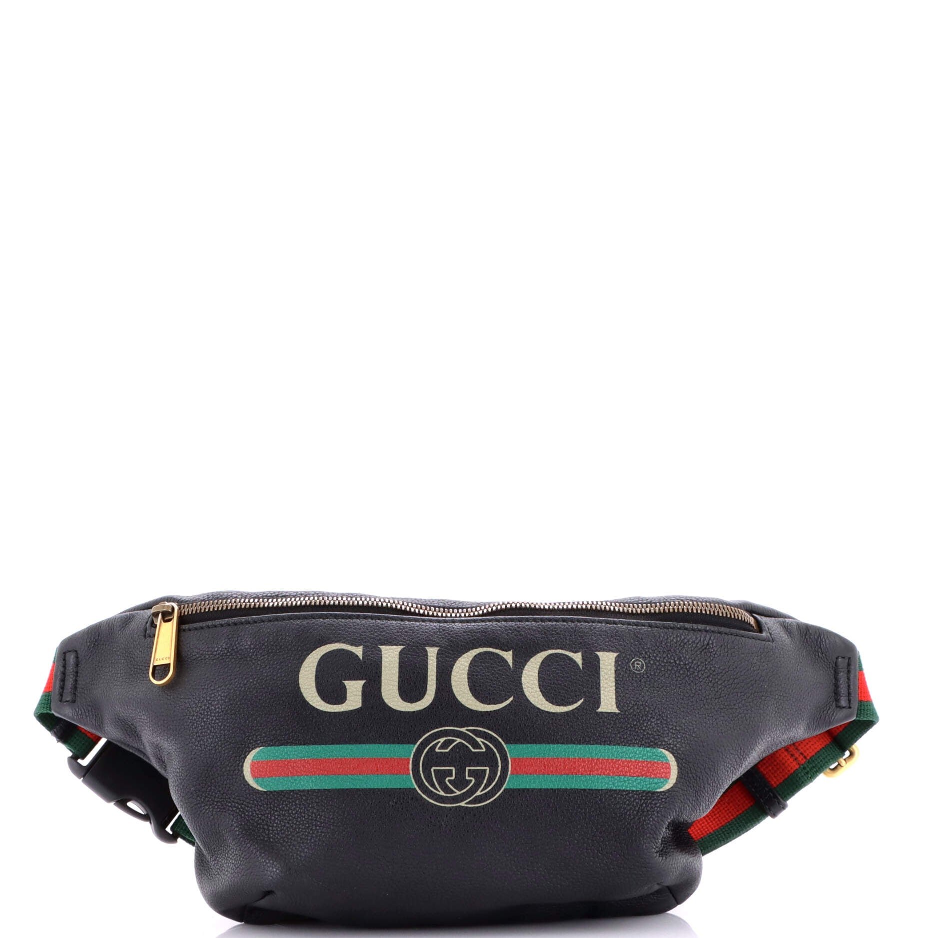 Gucci Logo Belt Bag Printed Leather Medium