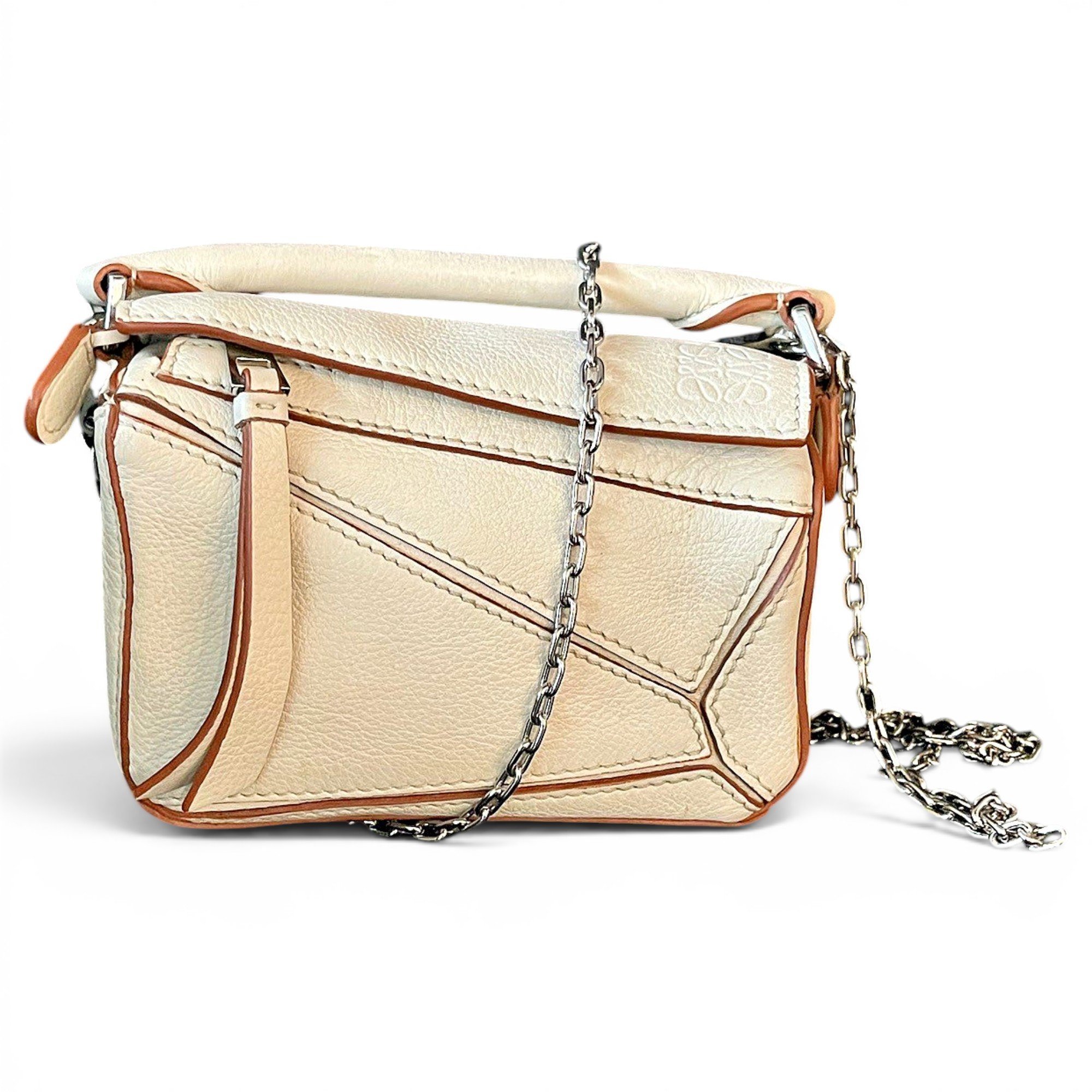 Puzzle leather handbag