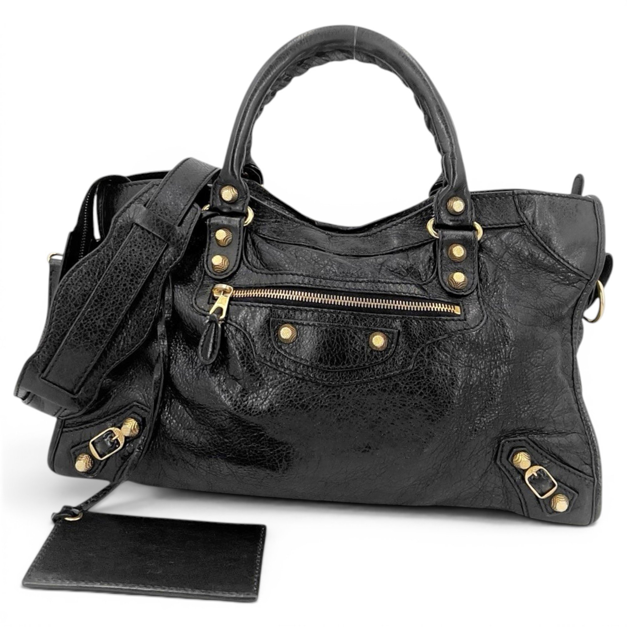City leather handbag