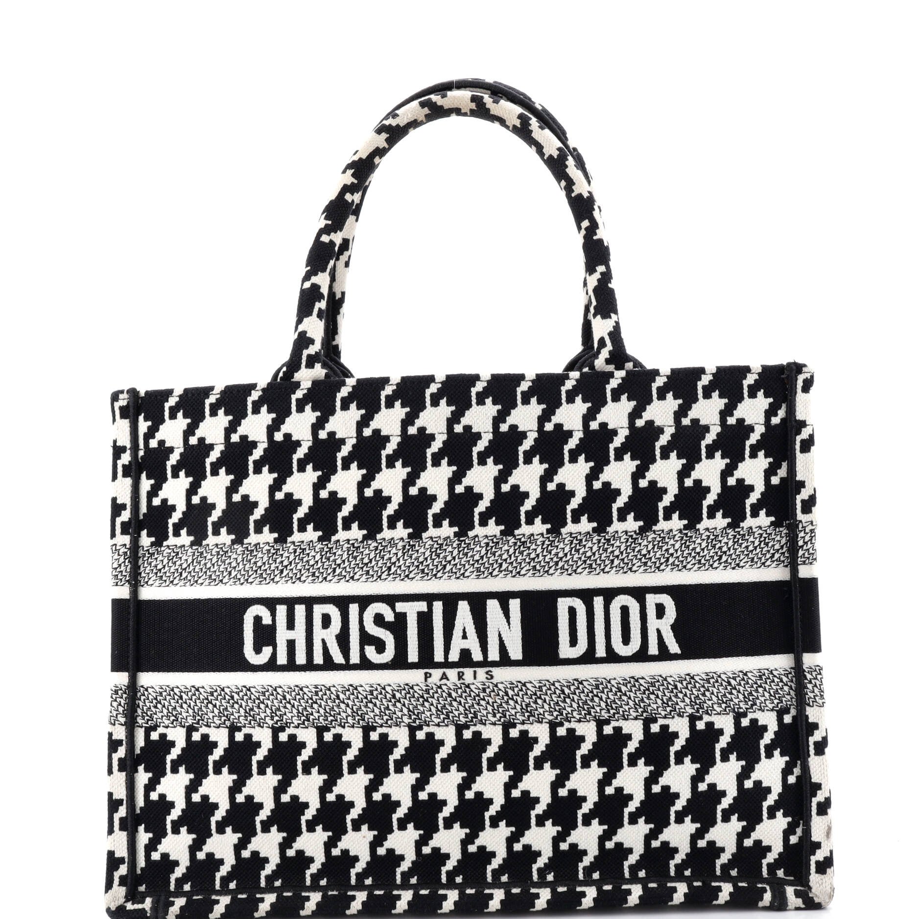 Dior Book Tote Houndstooth Canvas Medium