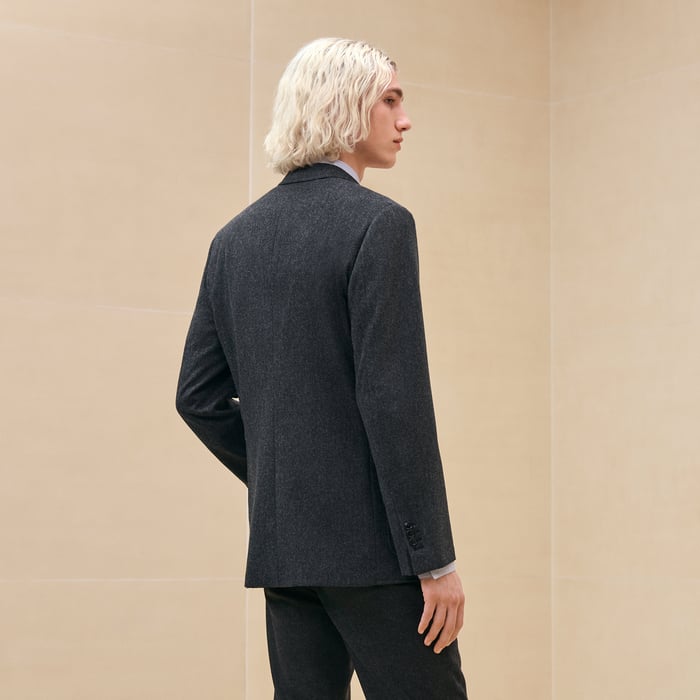 Anthracite Stadium Relax Jacket With Leather Pocket