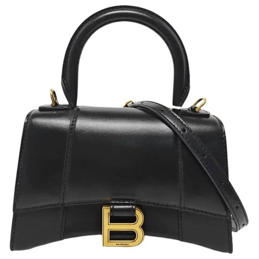 Hourglass leather handbag