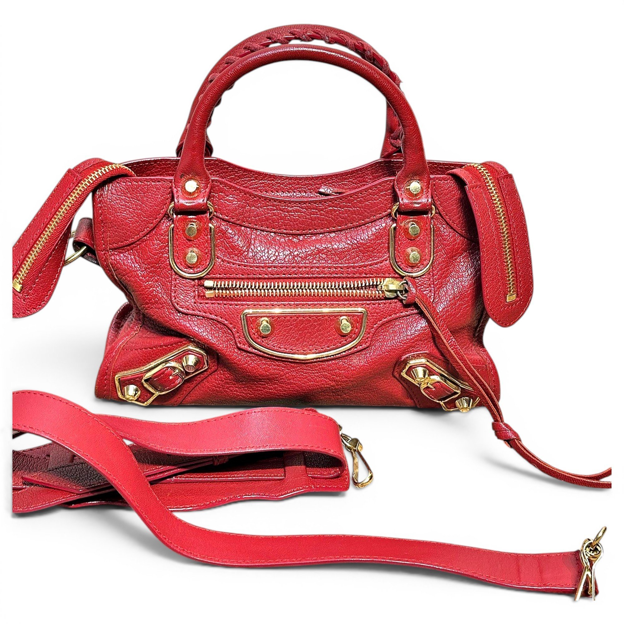City leather handbag